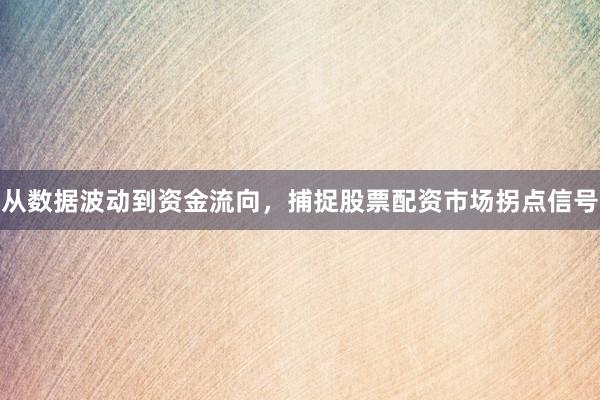 从数据波动到资金流向，捕捉股票配资市场拐点信号